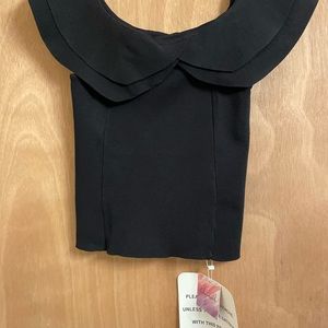 Chicwish Off-Shoulder Tiered Cropped Knit Top